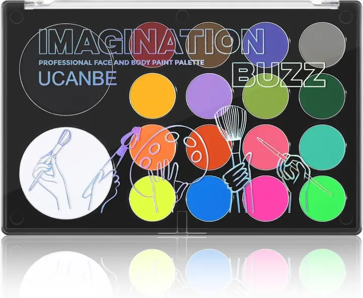 UCANBE 18-Color Water-Activated Face & Body Paint Kit